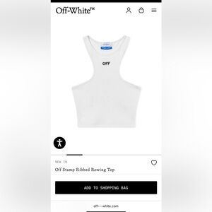off white ribbed crop top - worn once and dry cleaned